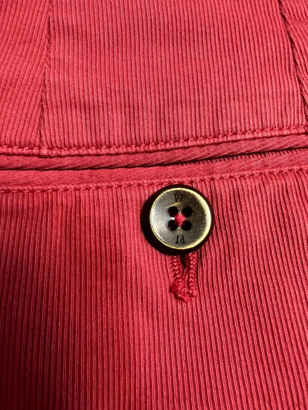 PT Torino Chino Pants Cotton Red Brown Waist 30 Superslim Fit Stretch Flat Front